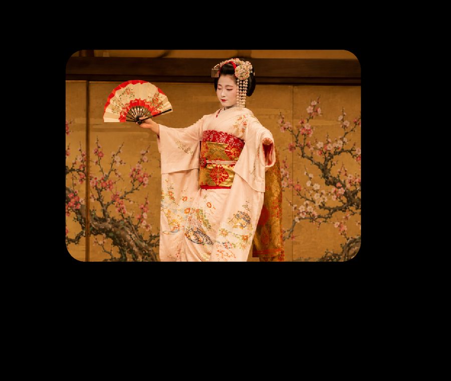 Pertunjukan seni Maiko di distrik Gion, Kyoto