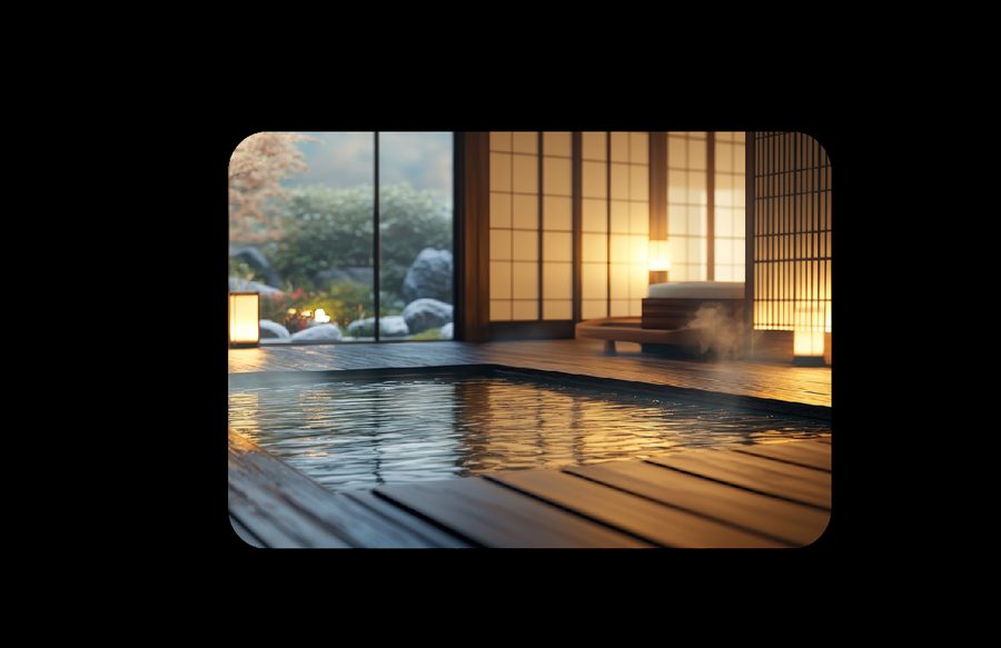 Onsen privat dengan pemandangan alam